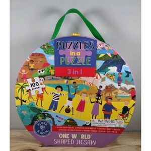 Floss & Rock "One World" 3-in-1 Jigsaw Puzzle – 100 Pieces – New